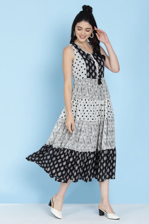 Women's Black Festive Sleeveless Dress