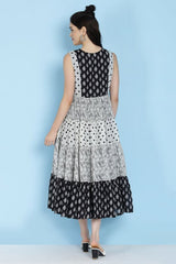 Women's Black Festive Sleeveless Dress