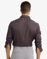 Men's Grey Work Regular Fit Solid Full Sleeves Shirt
