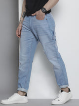 Men's Carpenter Fit Distressed Mid Rise Denim Cargo