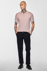 Men's Pink Casual Slim Fit Solid Half Sleeves Polo Tshirt