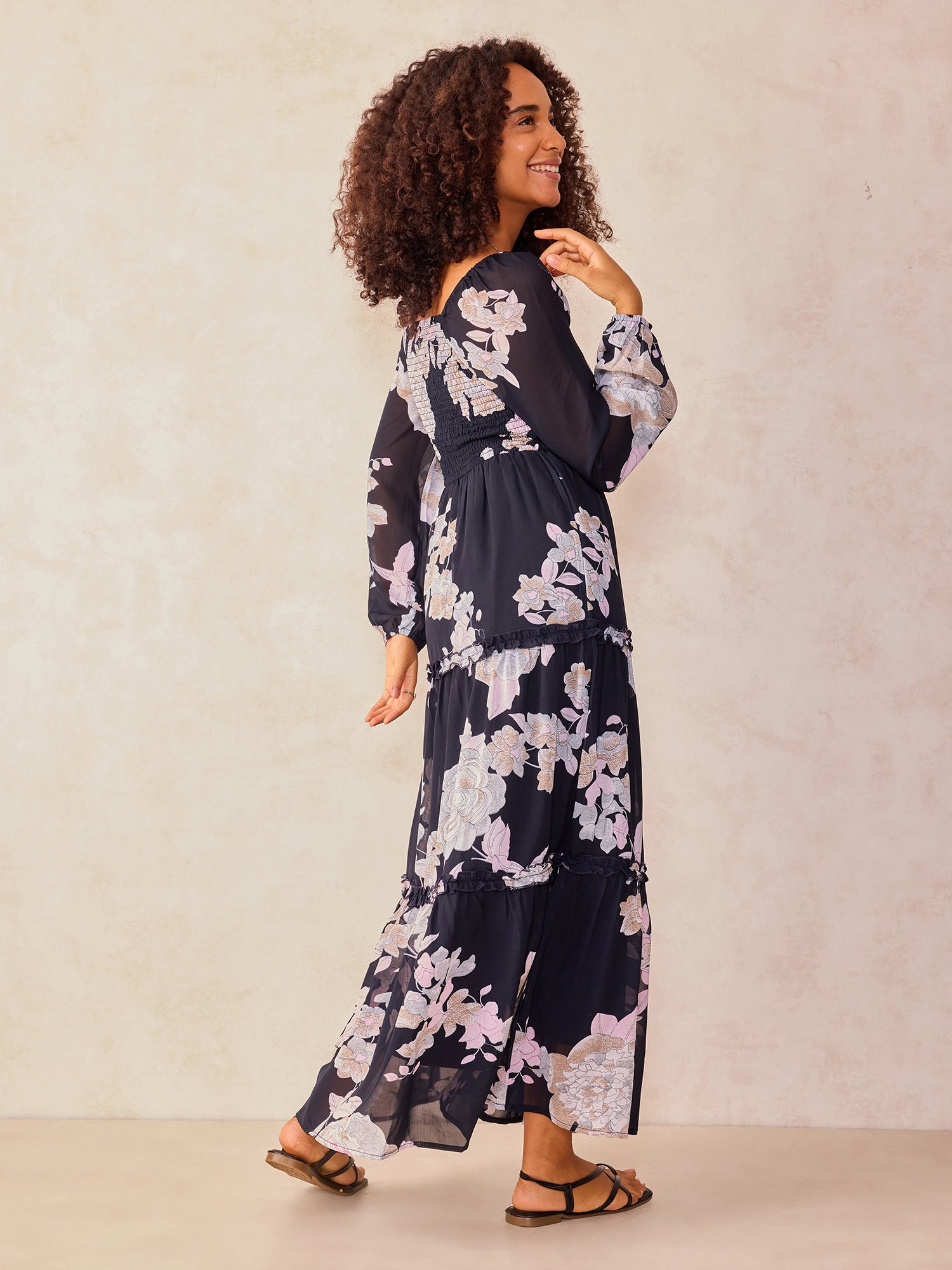 Women's Black Casual Fit and Flare Dress