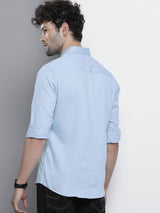 Men's Slim Fit PlaceMen'st Embroidered Full Sleeves Cutaway Collar Casual Shirt