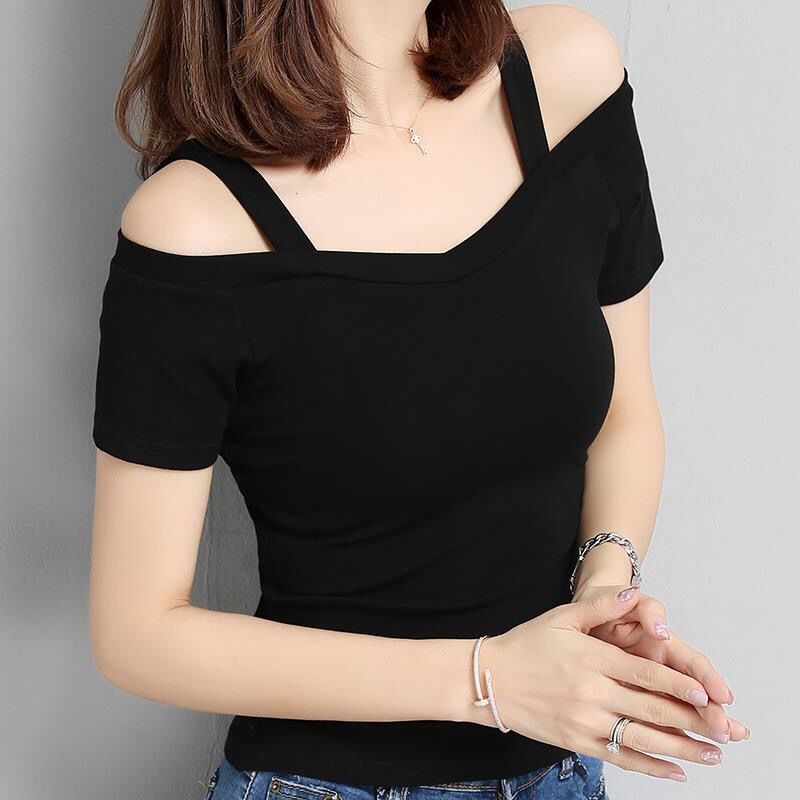 Women's Black Casual Slim Fit Solid Top