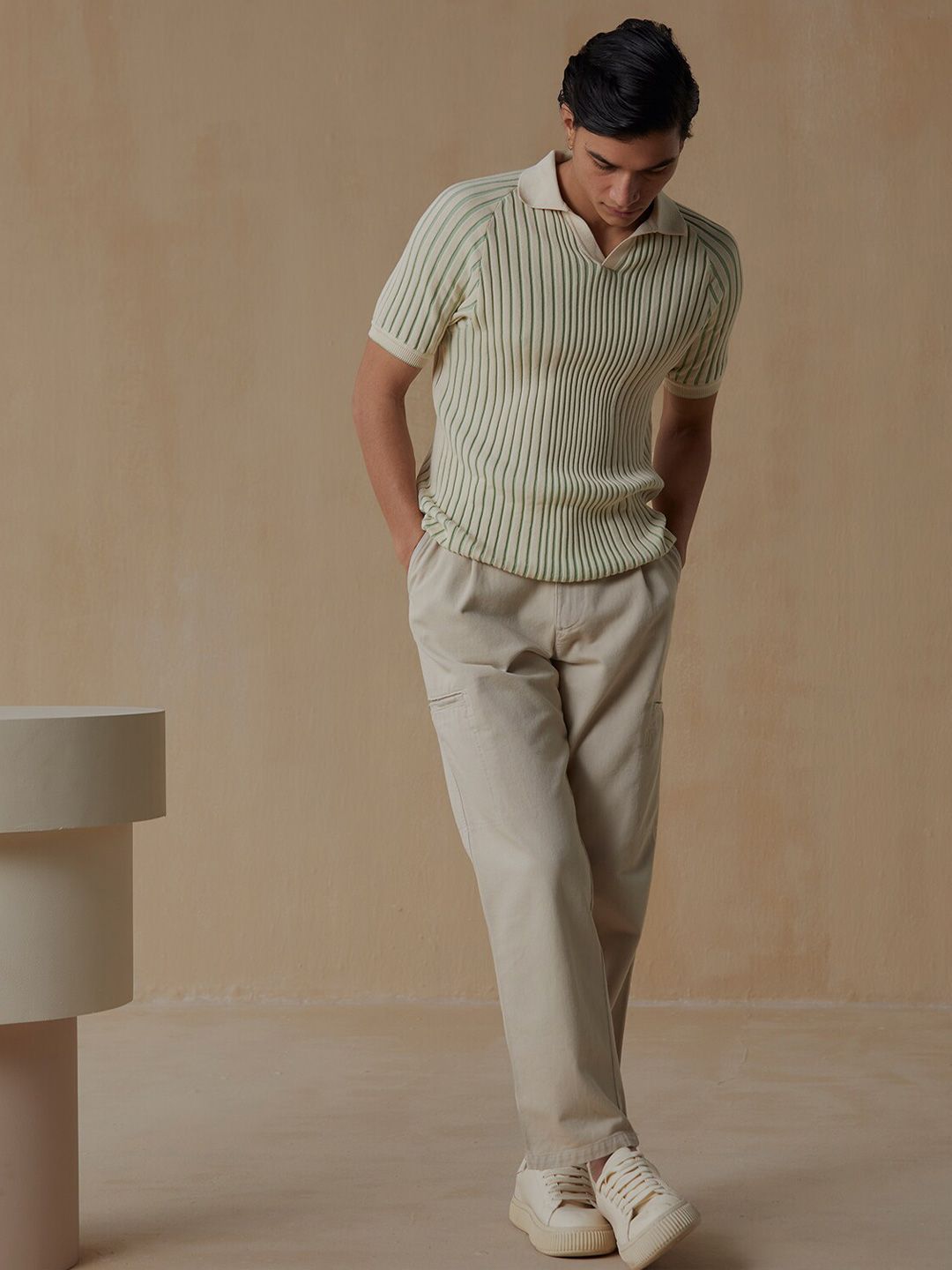 Men's Green Casual Regular Fit Solid Half Sleeves Polo Tshirt