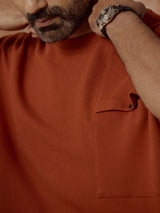 Men's Brown Casual Relaxed Fit Solid Half Sleeves Tshirt