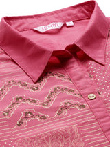 Women's Pink Regular Kurta Sets