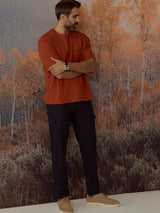 Men's Brown Casual Relaxed Fit Solid Half Sleeves Tshirt
