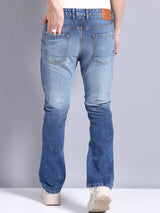 Men's Bootcut Solid Mid Rise Stretchable Jeans