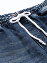 Men's Slim Fit Solid Mid Rise Stretchable Denim Joggers