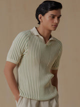 Men's Green Casual Regular Fit Solid Half Sleeves Polo Tshirt
