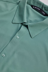Men's Green Casual Slim Fit Solid Full Sleeves Shirt