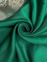 Women's Green Cotton Silk Saree with Blouse Piece