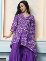 Women's Purple Regular Kurta Sets