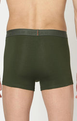 Men's Olive Mid-Rise Solid Trunk