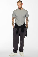 Men's Grey Casual Slim Fit Solid Half Sleeves Tshirt