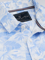 Men's Slim Fit Abstract Printed Full Sleeves Cutaway Collar Casual Shirt