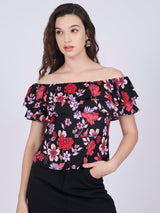 Women's Black Off Shoulder Top