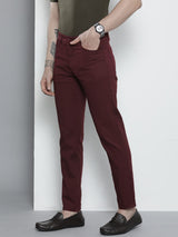 Men's Slim Fit Solid Mid Rise Stretchable Chinos