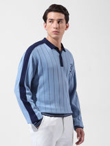 Men's Blue Casual Solid Full Sleeves Tshirt