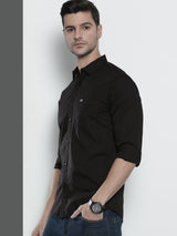 Men's Slim Fit Solid Full Sleeves Spread Collar Casual Shirt