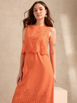 Women's Orange Party A-Line Dress