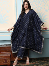Women's Blue Kaftan with Bottom