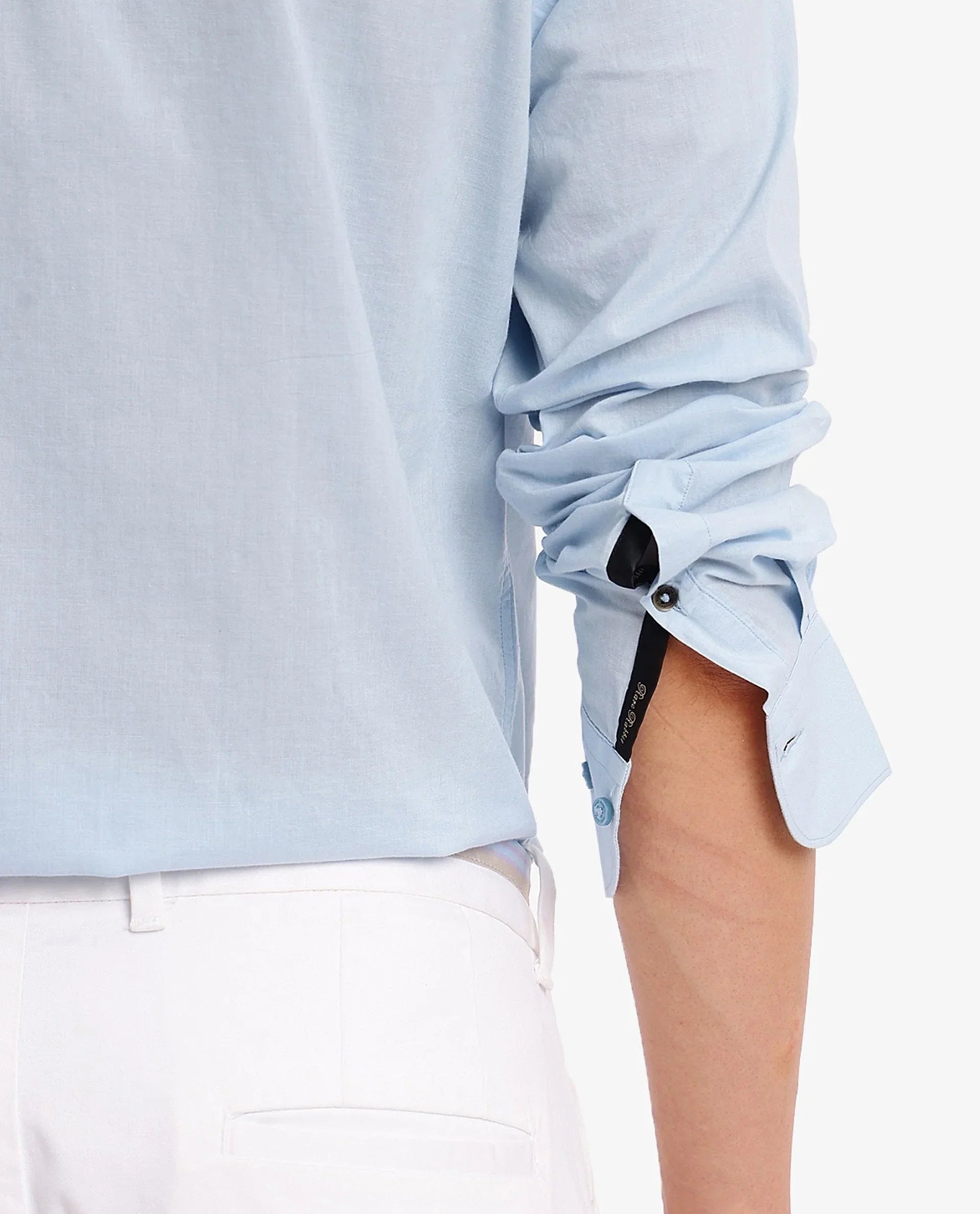 Men's Blue Casual Regular Fit Solid Full Sleeves Shirt