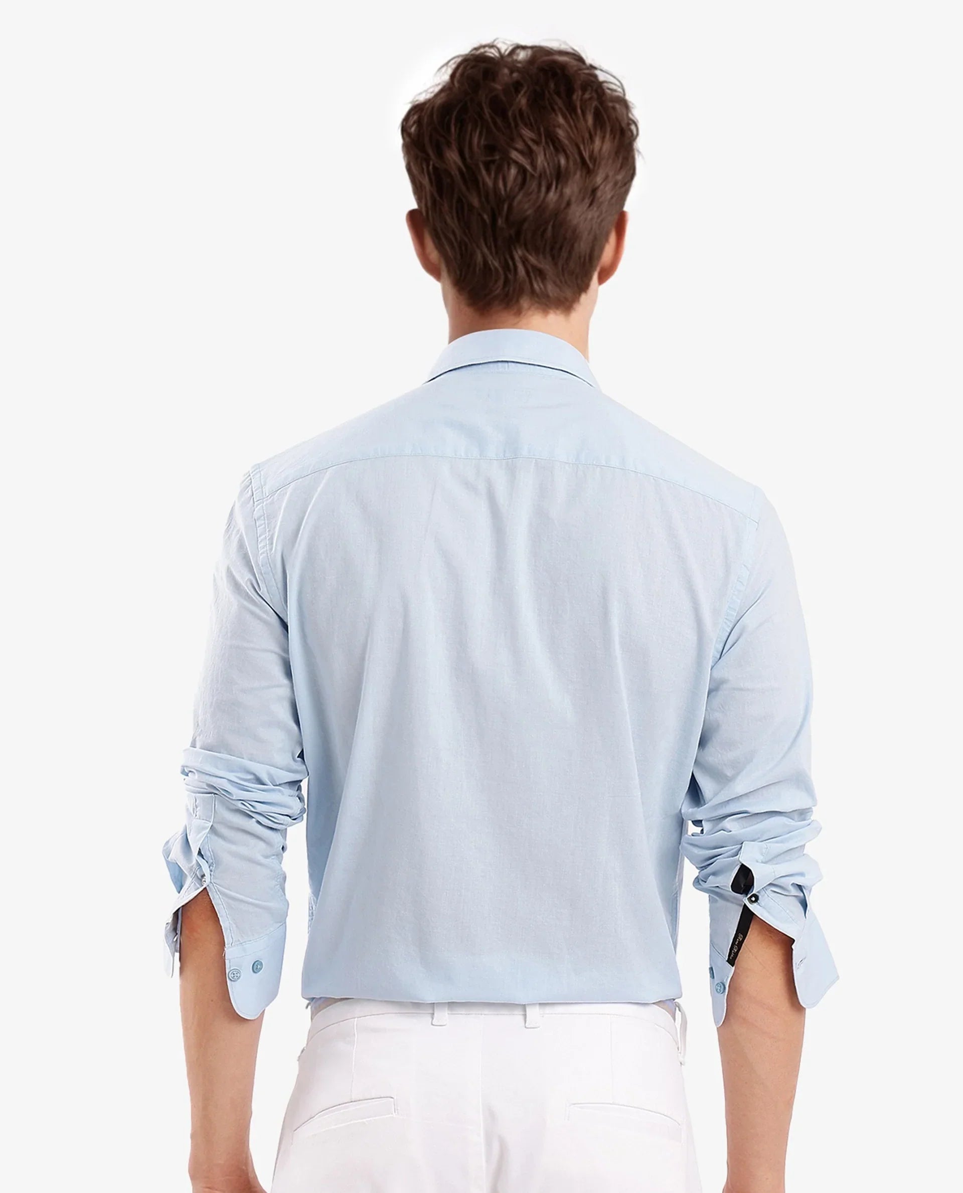 Men's Blue Casual Regular Fit Solid Full Sleeves Shirt