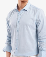 Men's Blue Casual Regular Fit Solid Full Sleeves Shirt