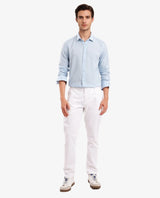 Men's Blue Casual Regular Fit Solid Full Sleeves Shirt