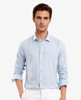 Men's Blue Casual Regular Fit Solid Full Sleeves Shirt