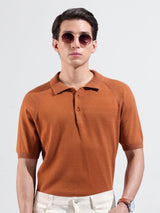Men's Slim Fit Textured Polo Collar Tshirt