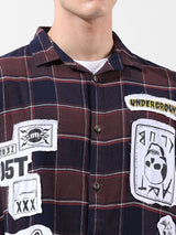 Men's Brown Casual Solid Full Sleeves Shirt