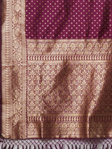 Women's Georgette Pink Woven Design Designer Saree with Blouse Piece