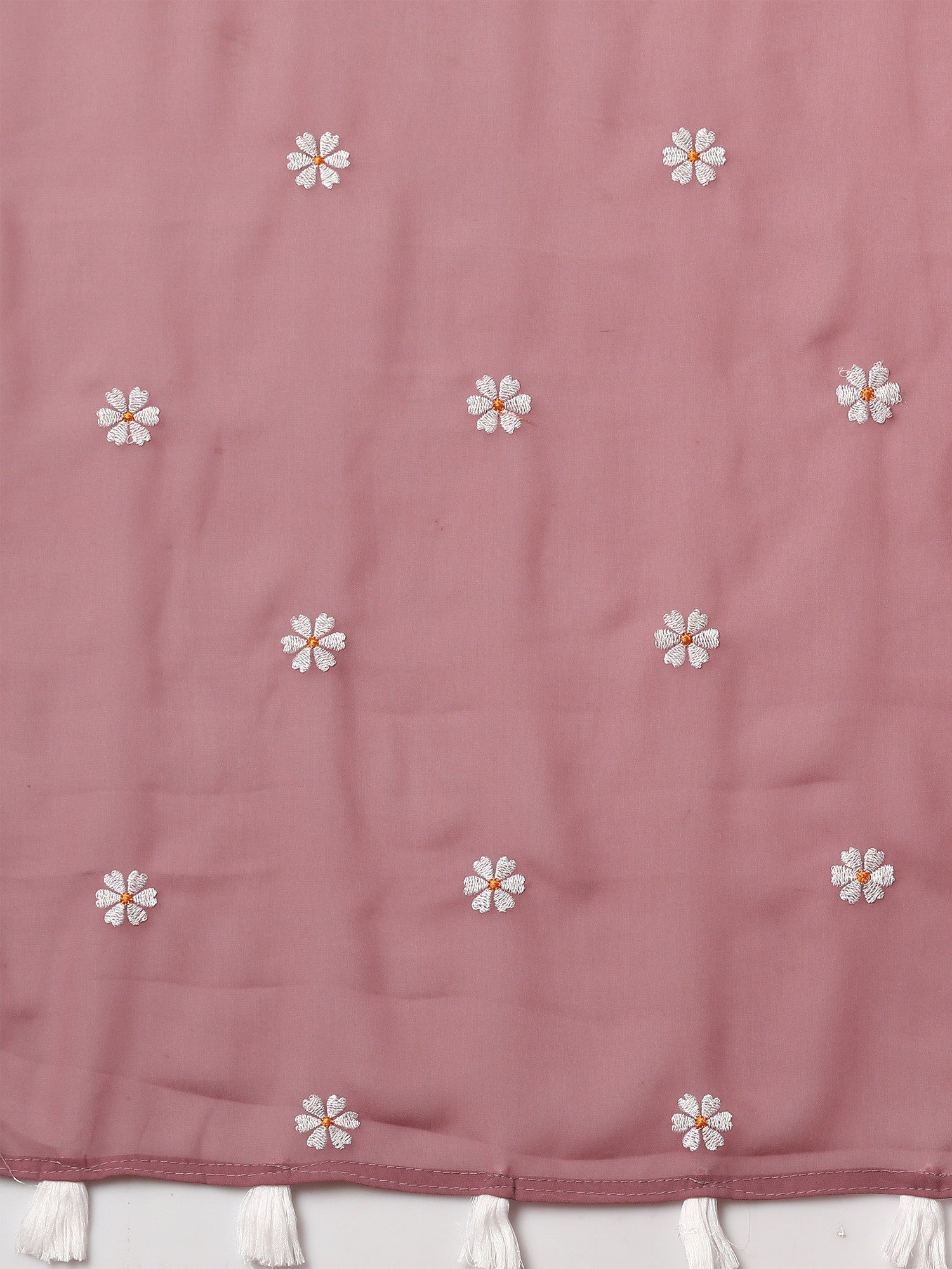 Women's Georgette Pink Embroidered Designer Saree with Blouse Piece