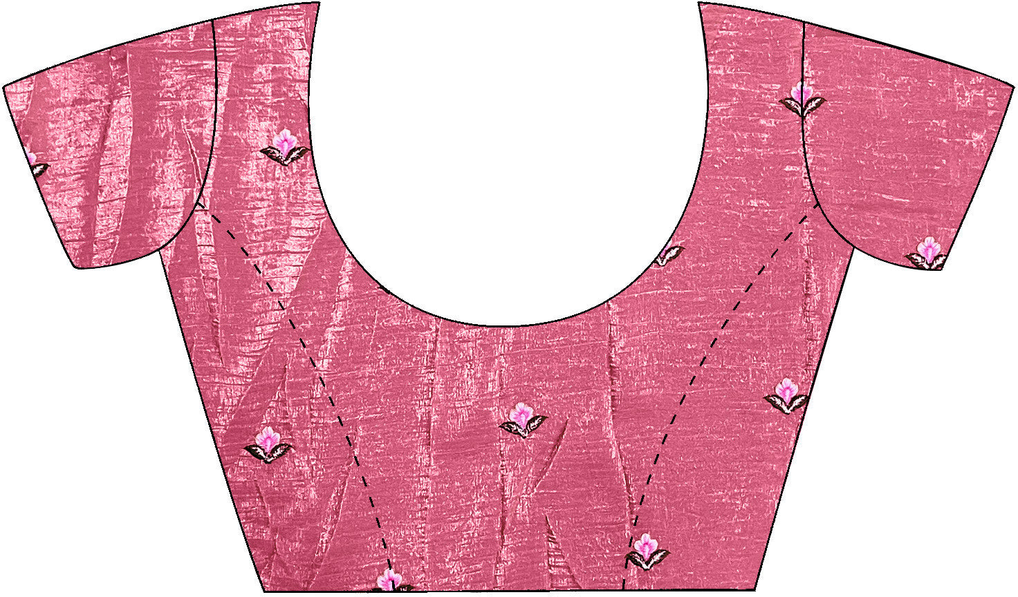 Women's Paper Silk Pink Embroidered Designer Saree with Blouse Piece