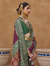 Women's Georgette Pink Woven Design Designer Saree with Blouse Piece