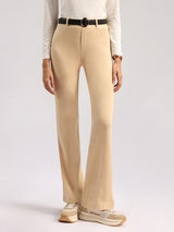 Women's Beige Solid Sports High Rise Pant