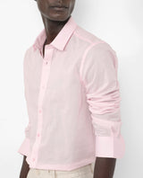 Men's Pink Casual Regular Fit Solid Full Sleeves Shirt