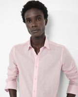Men's Pink Casual Regular Fit Solid Full Sleeves Shirt