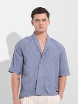 Men's Grey Casual Solid Half Sleeves Shirt