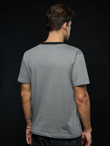 Men's Gray Casual Regular Fit Printed Half Sleeves Tshirt