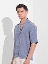 Men's Grey Casual Solid Half Sleeves Shirt