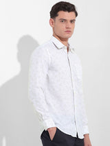 Men's Beige Formal Self Design Full Sleeves Shirt