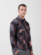Men's Black Casual Printed Full Sleeves Shirt