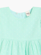 Girls Green Polyester Sleeveless Dress