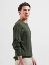Men's Slim Fit Textured Round Neck Tshirt