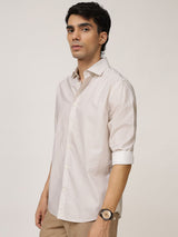 Men's Brown Casual Slim Fit Printed Full Sleeves Shirt
