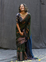 Women's Green Cotton Saree